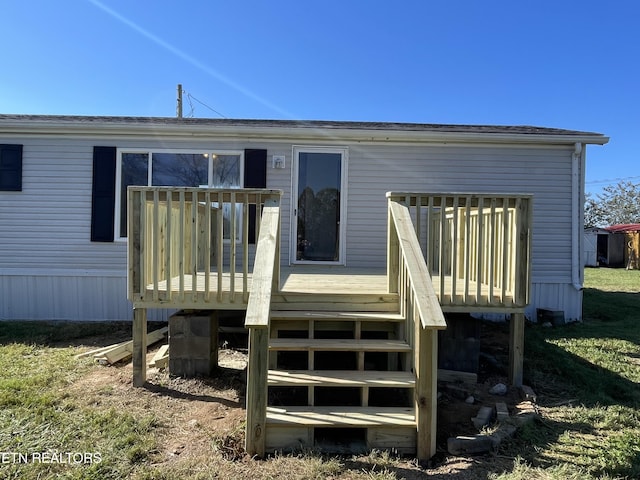 205 Magnolia Ln, Tazewell, TN 37879 - rear view of property featuring a deck and stairway