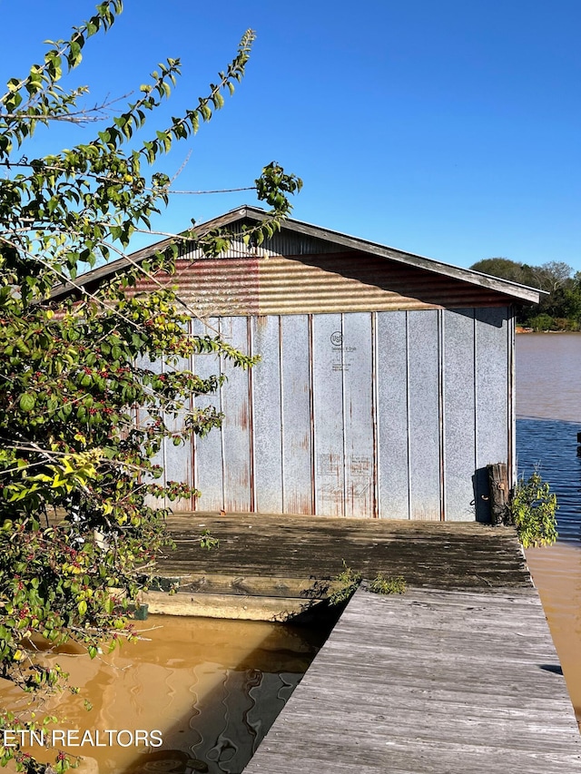 exterior space featuring a water view