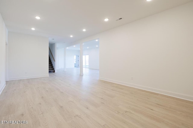 empty room featuring light wood-type flooring