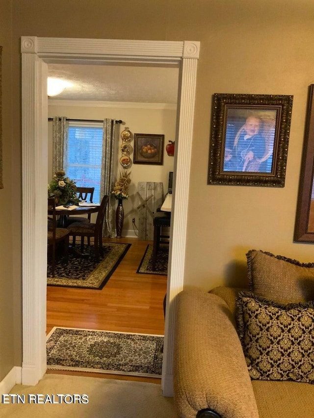 interior space with hardwood / wood-style floors