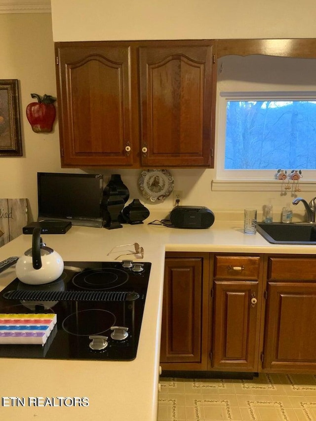 kitchen featuring stovetop and sink