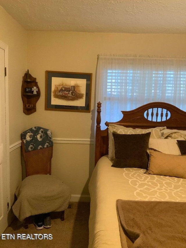 bedroom featuring a textured ceiling