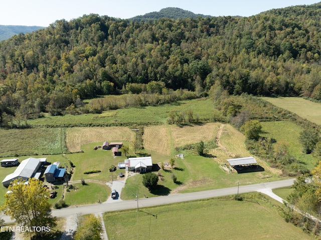 drone / aerial view with a rural view