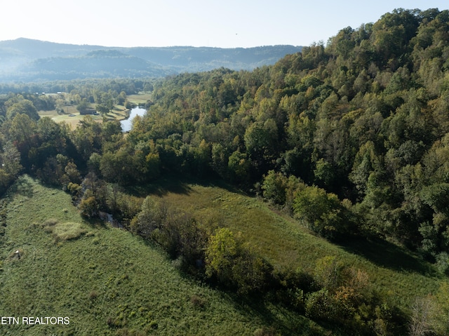 aerial view featuring a mountain view