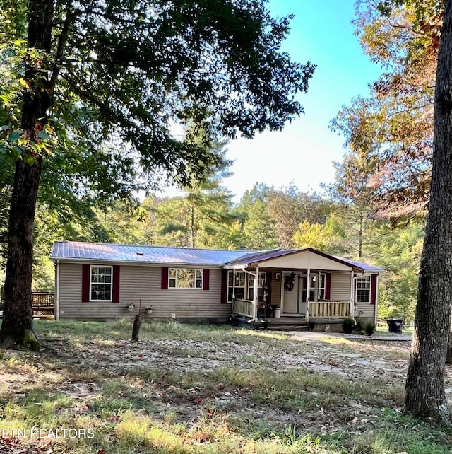 view of front of home with covered porch