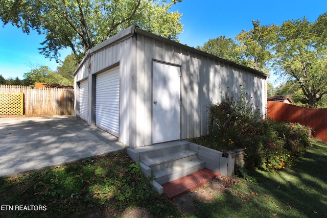 view of garage