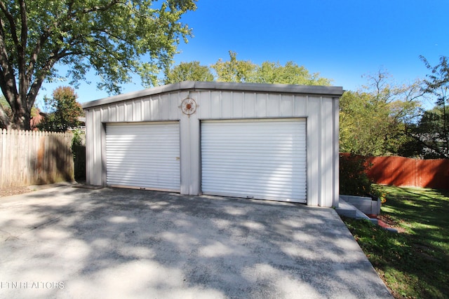 view of garage