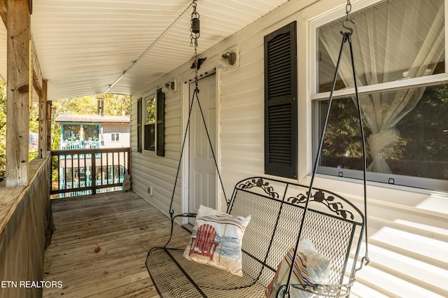 deck with covered porch