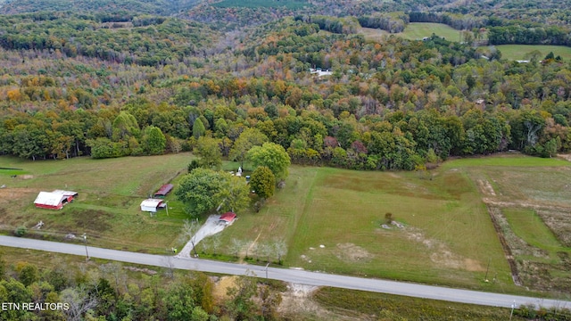 aerial view with a rural view