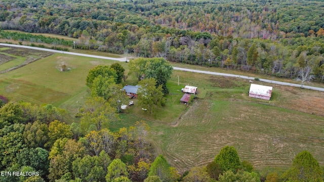 bird's eye view featuring a rural view