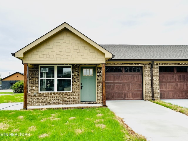 single story home with a garage