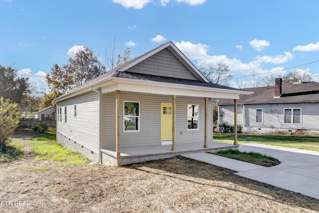 bungalow-style home featuring a porch