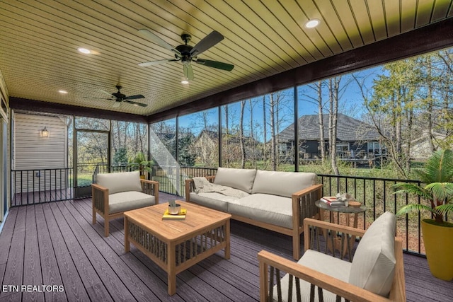 view of sunroom