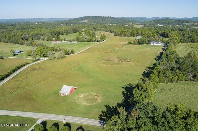 drone / aerial view with a rural view