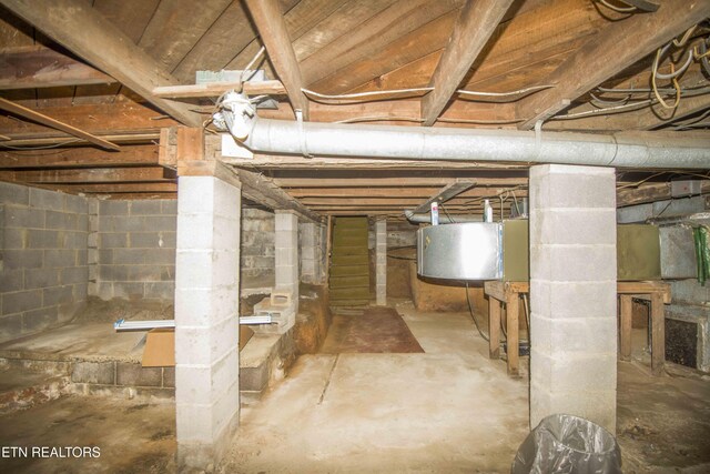 view of unfinished below grade area