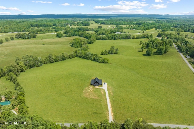 aerial view with a rural view