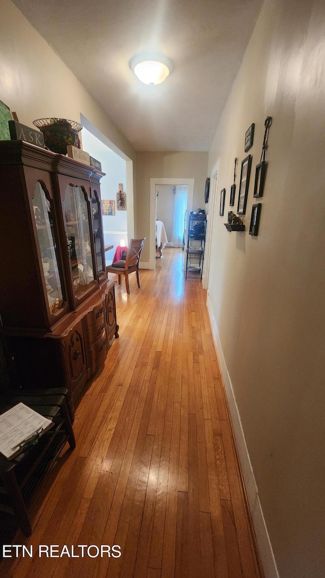 hall featuring light hardwood / wood-style floors