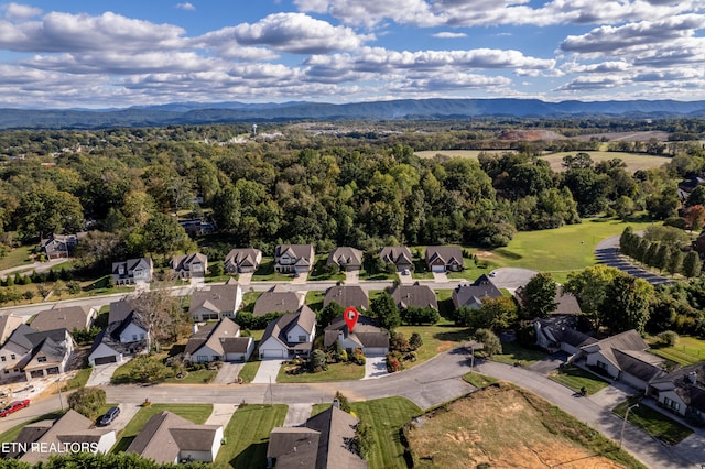 aerial view featuring a mountain view