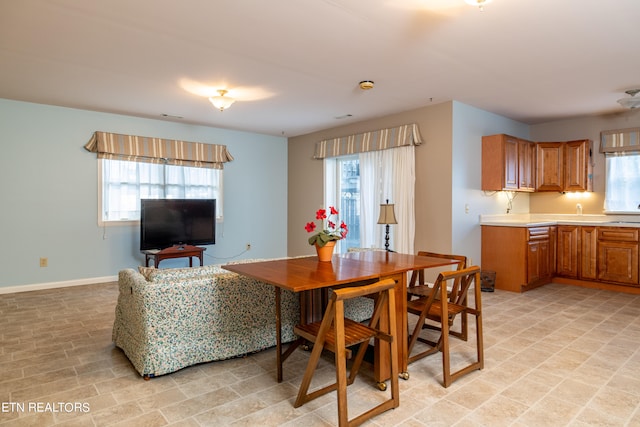 dining room with a healthy amount of sunlight