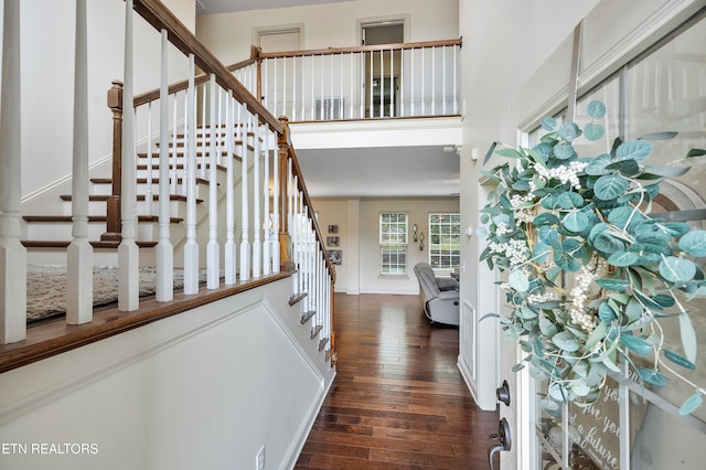 entrance foyer with dark wood-type flooring