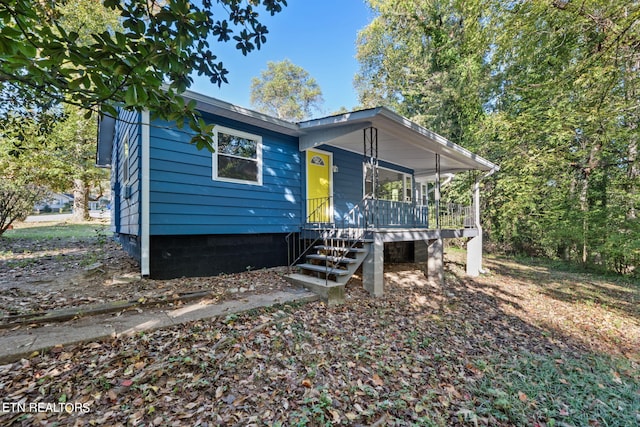 view of front of property with a porch