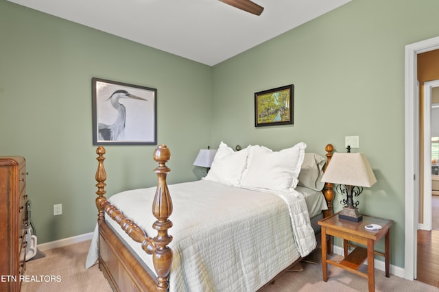 339 Eagles Rdg, Tazewell, TN 37879 - bedroom with baseboards, light carpet, and a ceiling fan