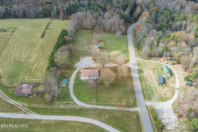 drone / aerial view with a rural view