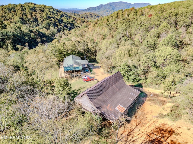 aerial view featuring a mountain view