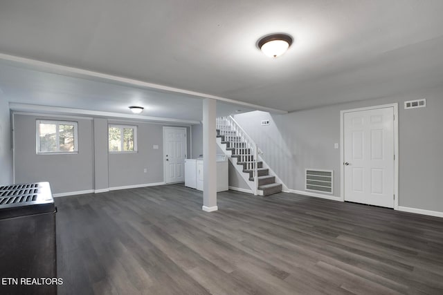 interior space featuring dark wood-type flooring