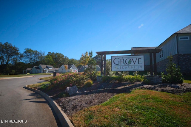 view of community sign