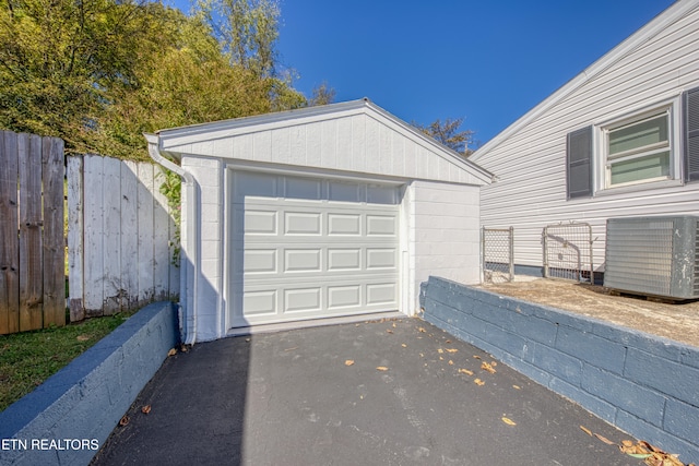 garage with central AC