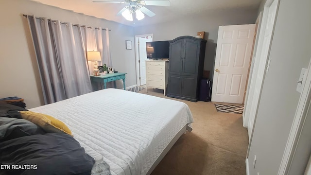 1149 Panther Branch Rd, Jamestown, TN 38556 - bedroom featuring light carpet and a ceiling fan