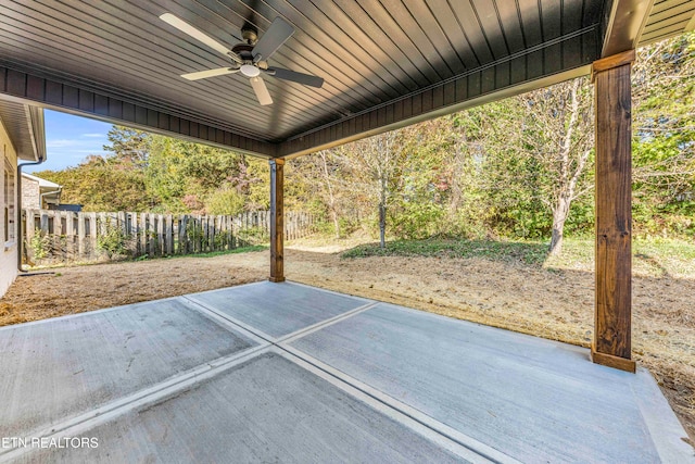 view of patio / terrace with ceiling fan