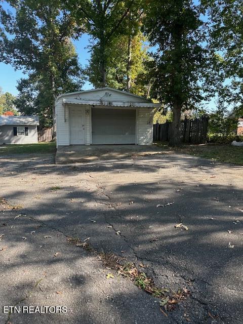 view of garage