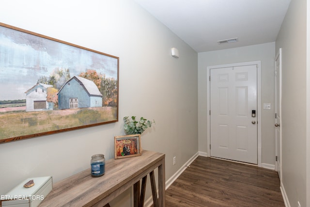 entryway featuring dark hardwood / wood-style floors