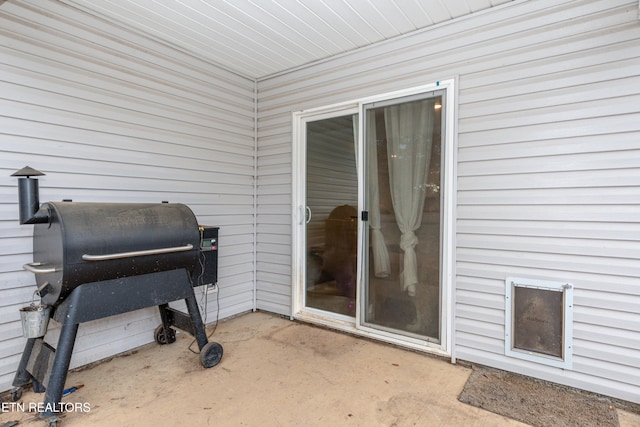 view of patio with area for grilling