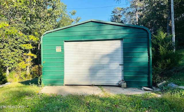 view of garage