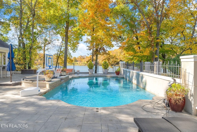 view of pool featuring a patio area and a jacuzzi