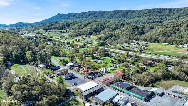 aerial view with a mountain view