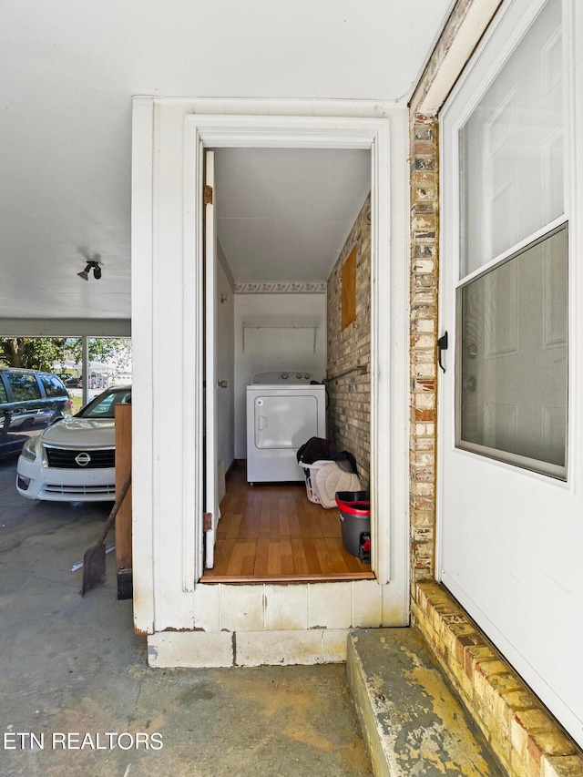 interior space with washer / clothes dryer