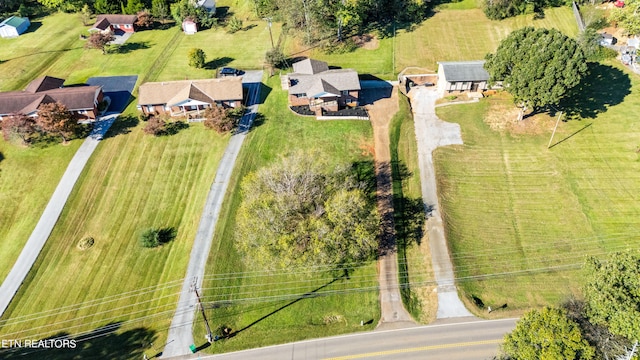 aerial view with a rural view