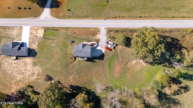 drone / aerial view with a rural view