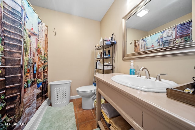 1440 Hicks Rd, Jefferson City, TN 37760 - bathroom with vanity, toilet, tile patterned flooring, and curtained shower