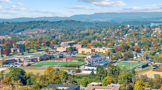 aerial view featuring a mountain view