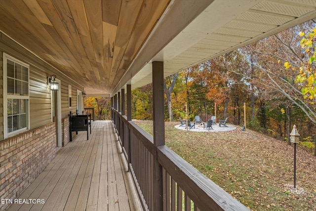 deck with a patio