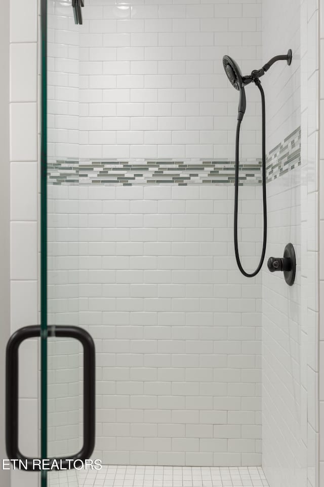 bathroom featuring walk in shower