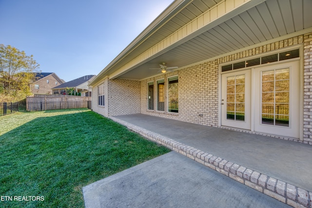 exterior space featuring a patio area and ceiling fan