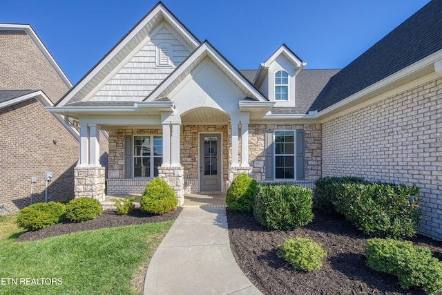 exterior space featuring covered porch