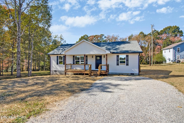 view of front of home featuring covered porch