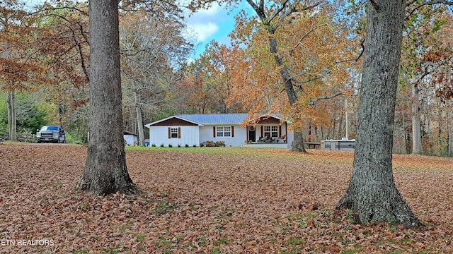 view of single story home